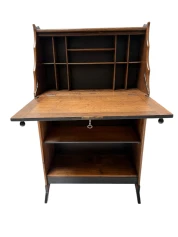 Art Deco Amsterdamse School Drop-Leaf Desk by Willem Penaat for Metz & Co.